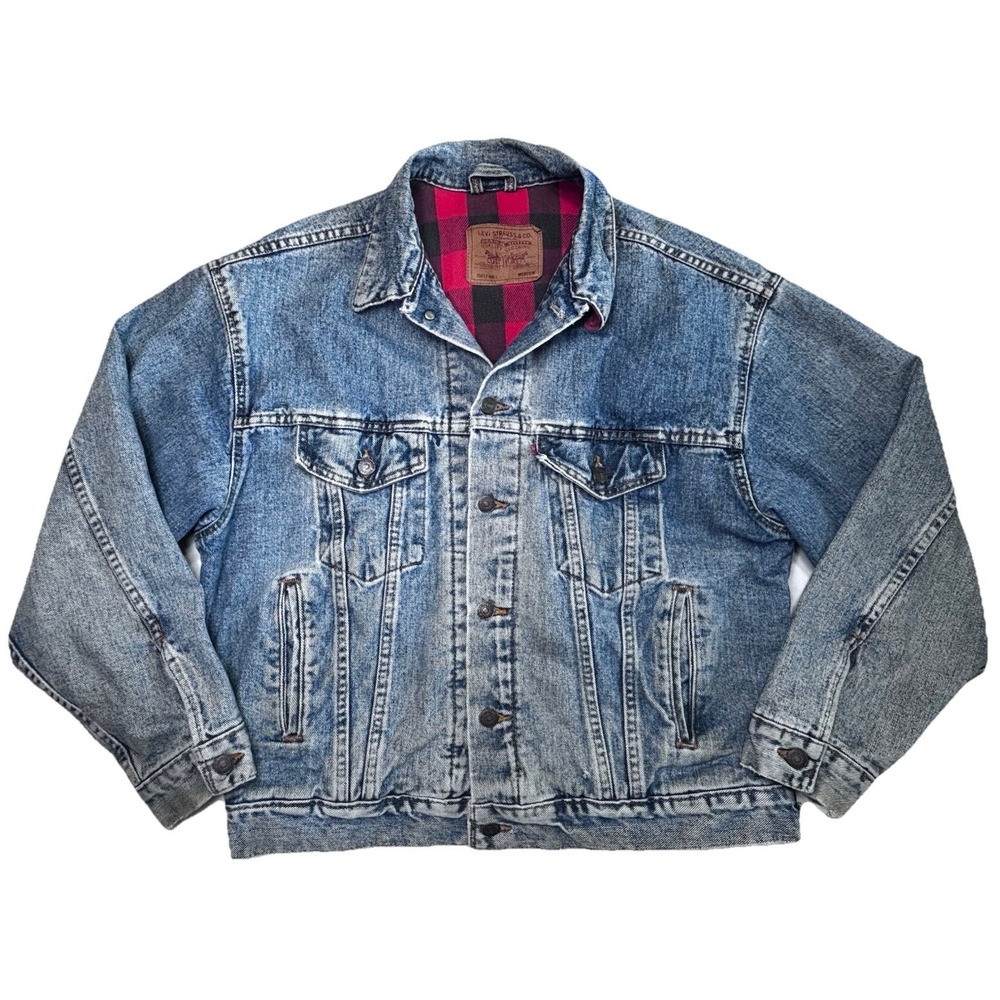 Vintage Levis‎ Flannel Lined Denim Jacket USA Medium Trucker Blanket Men's